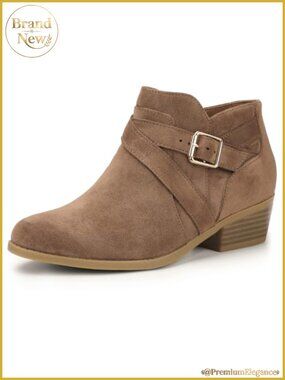 Womens Ankle Boots Low Heel Chunky Block Heel Side Zip Dress Booties